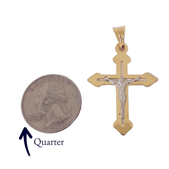 24 HRS SALE - 14k gold cross pendant NEW - Picture 2 of 3